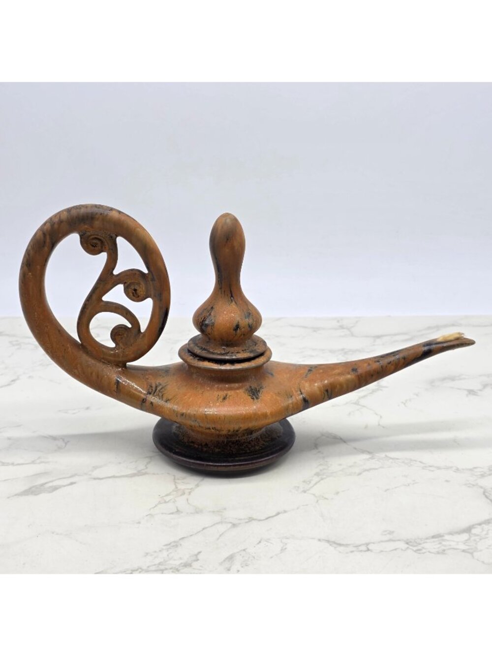 Bill & Viv Mohl Oil Lamp 11" Art Pottery Genie MCM Studio Brown Glaze Unused VTG